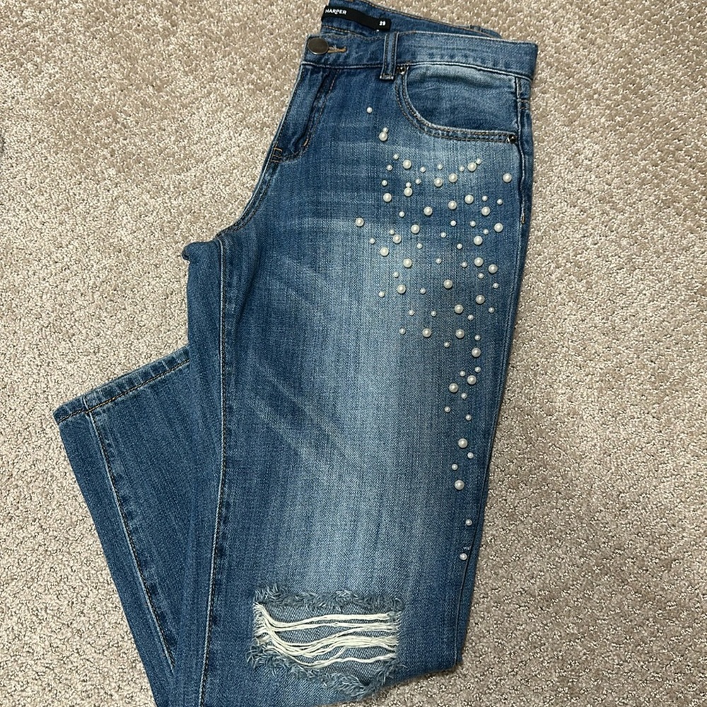 Francesca’s - Harper Pearl Studded Jeans